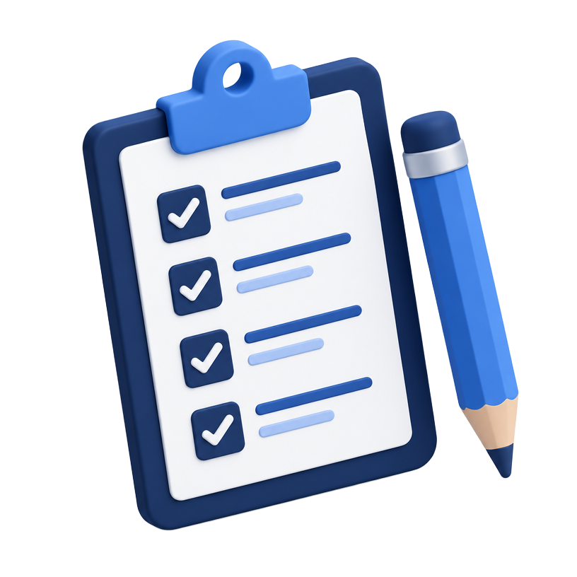 Isometric clipboard with checklist