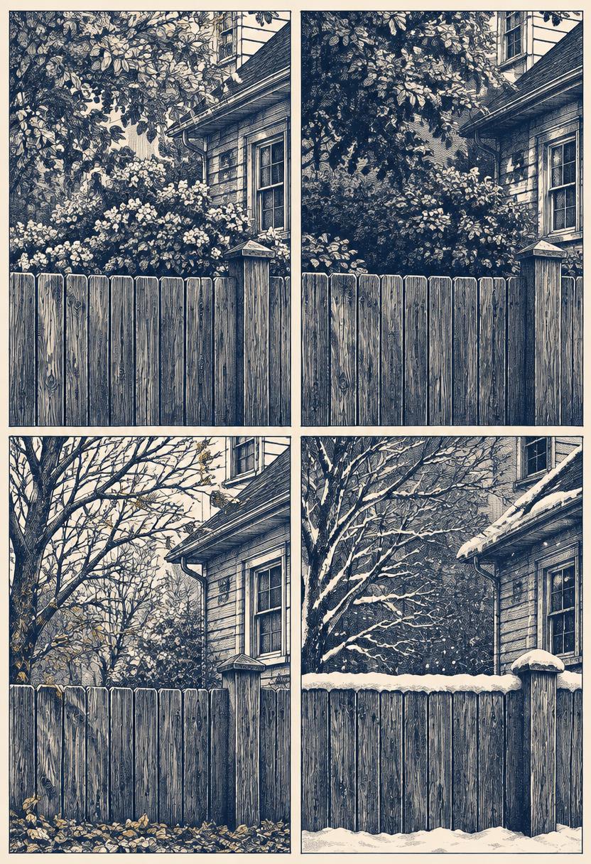 Sketch illustration: Fencing Through the Seasons